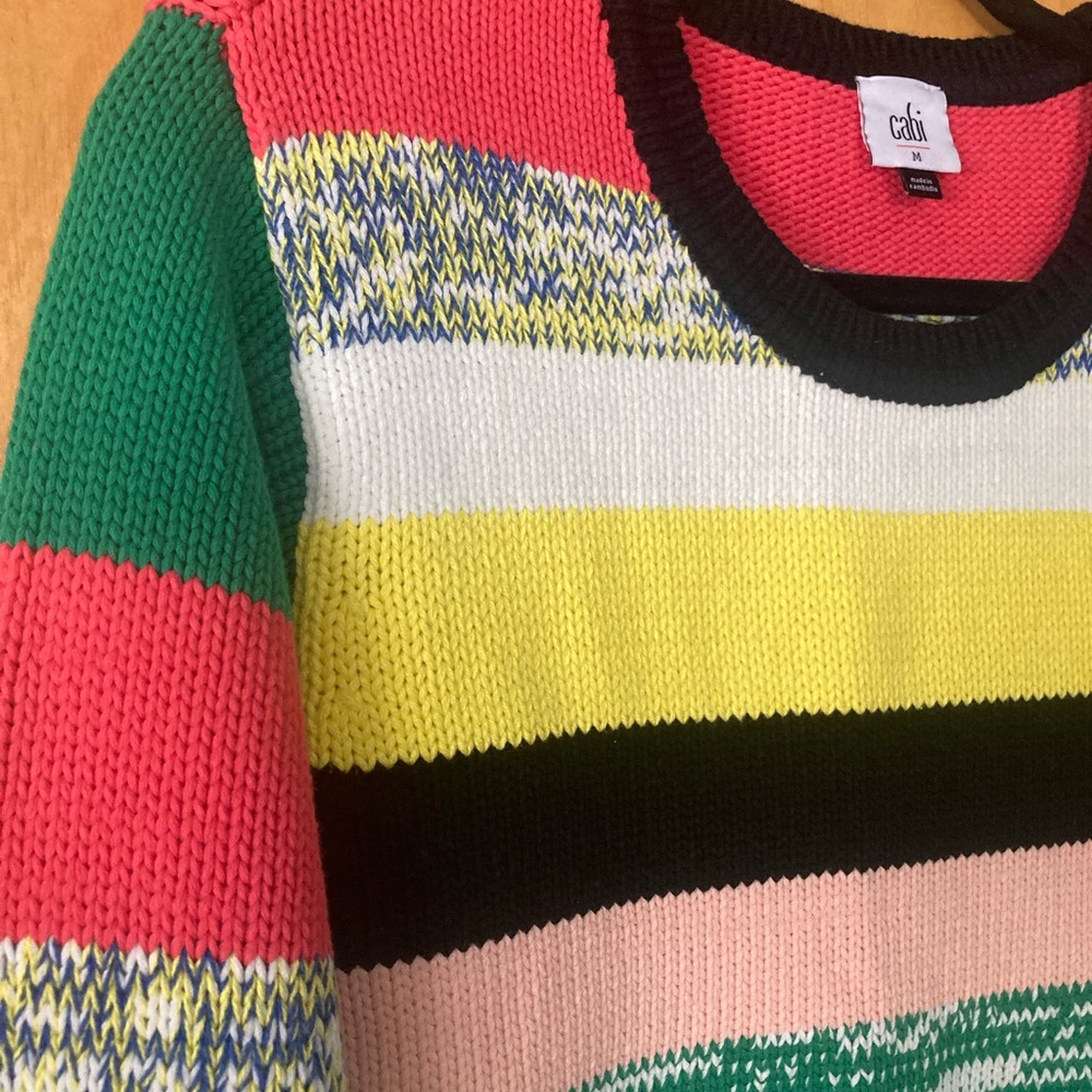 CAbi Multicolor Striped Crew Neck Sweater - Picture 2 of 10